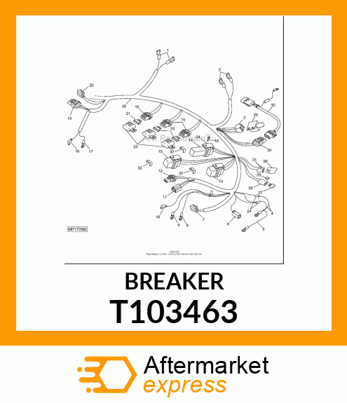 BREAKER,CIRCUIT,10 AMP LOAD CENTER T103463