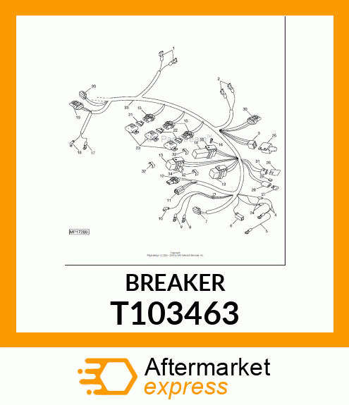 BREAKER,CIRCUIT,10 AMP LOAD CENTER T103463