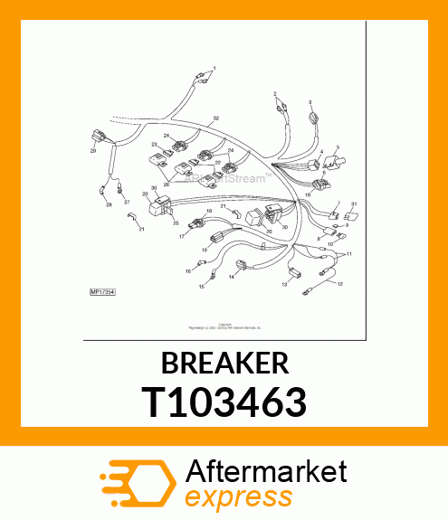 BREAKER,CIRCUIT,10 AMP LOAD CENTER T103463