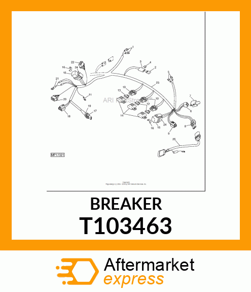 BREAKER,CIRCUIT,10 AMP LOAD CENTER T103463