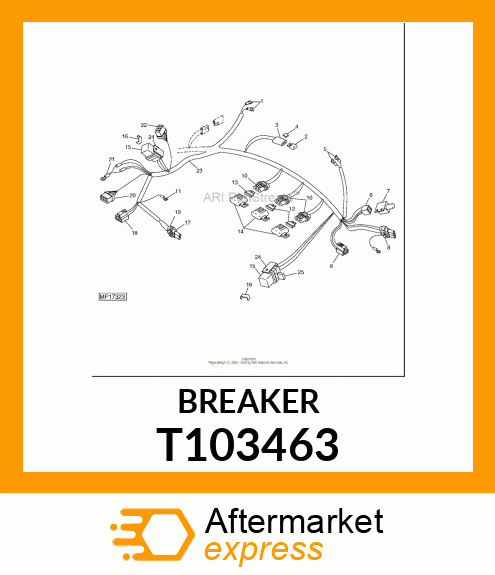 BREAKER,CIRCUIT,10 AMP LOAD CENTER T103463