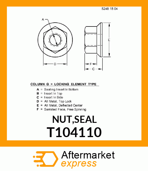 NUT,SEAL T104110