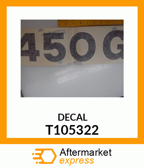 LABEL,MODEL 450G DESIGNATION T105322