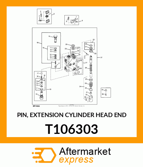 PIN, EXTENSION CYLINDER HEAD END T106303