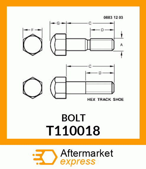 BOLT, SHOE T110018