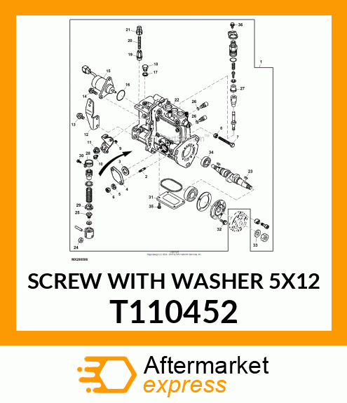 SCREW WITH WASHER 5X12 T110452