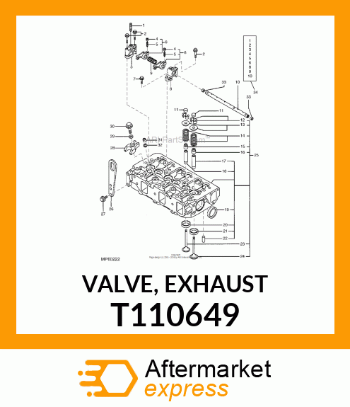 VALVE, EXHAUST T110649