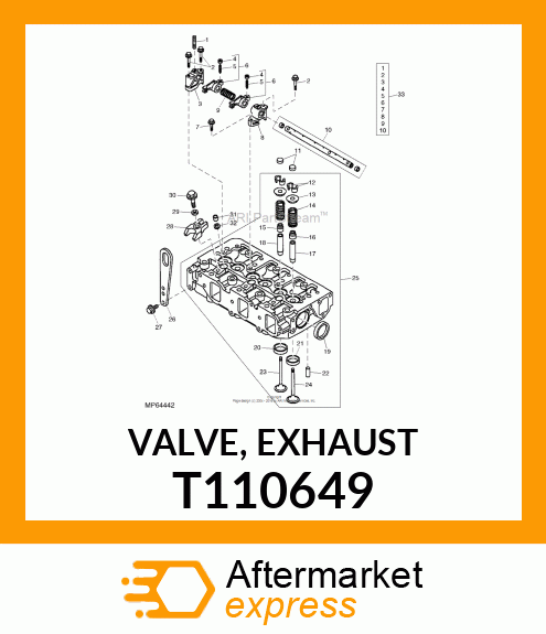 VALVE, EXHAUST T110649