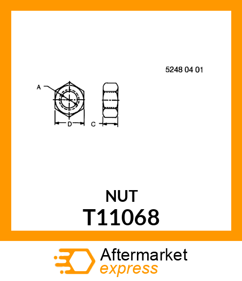 NUT,SPECIAL HEX T11068