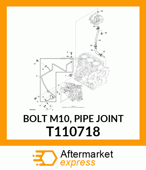 BOLT M10, PIPE JOINT T110718