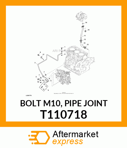 BOLT M10, PIPE JOINT T110718