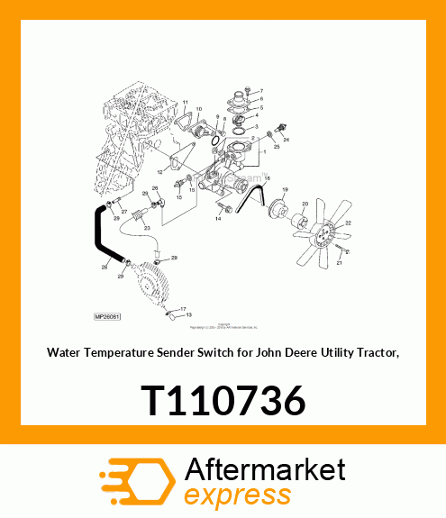 SENSOR, SENSOR, WATER TEMP. T110736