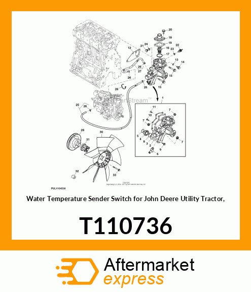 SENSOR, SENSOR, WATER TEMP. T110736