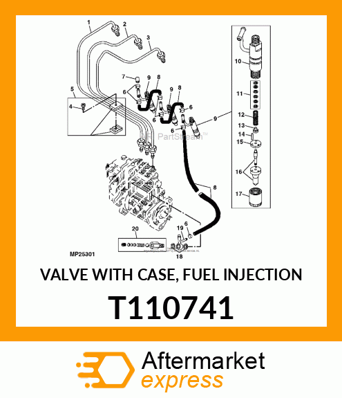 VALVE WITH CASE, FUEL INJECTION T110741