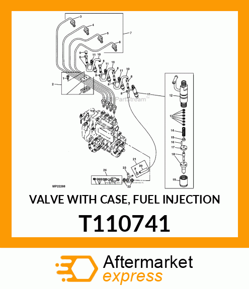 VALVE WITH CASE, FUEL INJECTION T110741