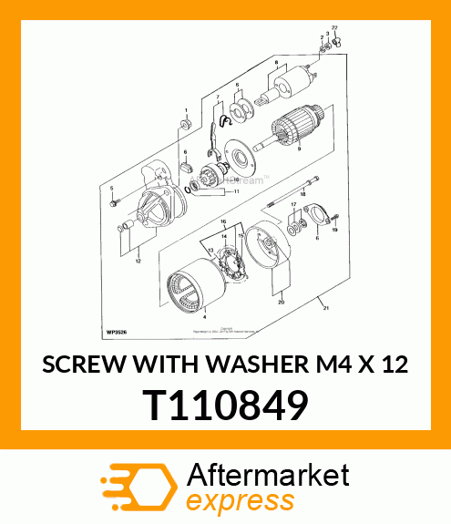 SCREW WITH WASHER M4 X 12 T110849