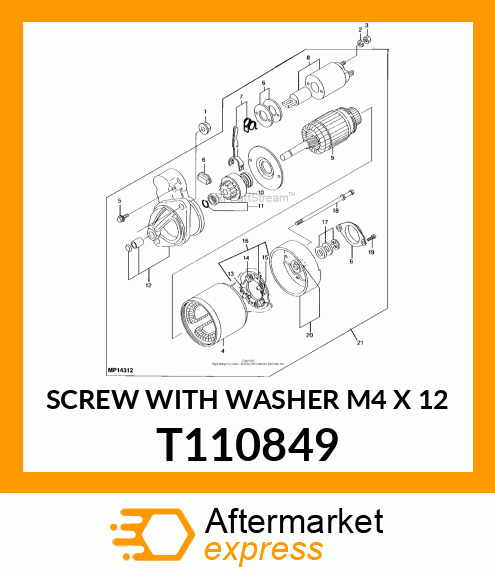 SCREW WITH WASHER M4 X 12 T110849