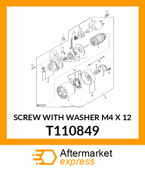 SCREW WITH WASHER M4 X 12 T110849