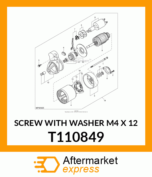 SCREW WITH WASHER M4 X 12 T110849