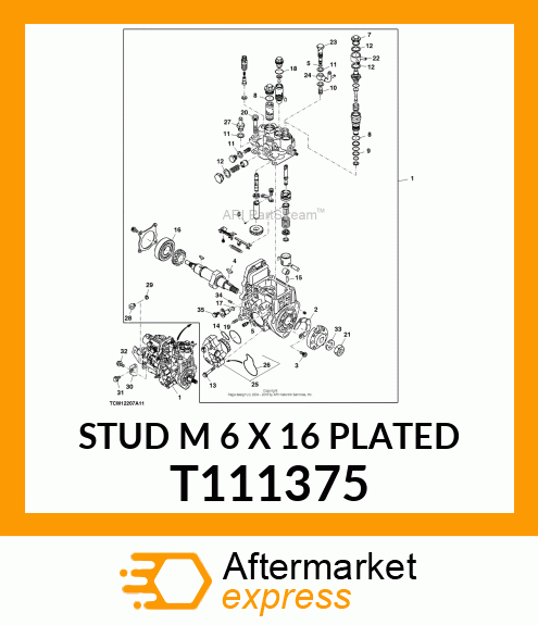 STUD M 6 X 16 PLATED T111375