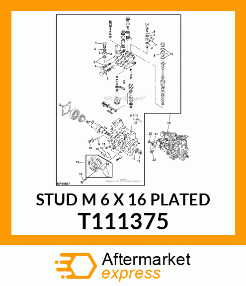 STUD M 6 X 16 PLATED T111375