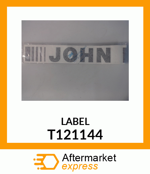 LABEL, JOHN DEERE DOZER, HOOD RIGHT T121144