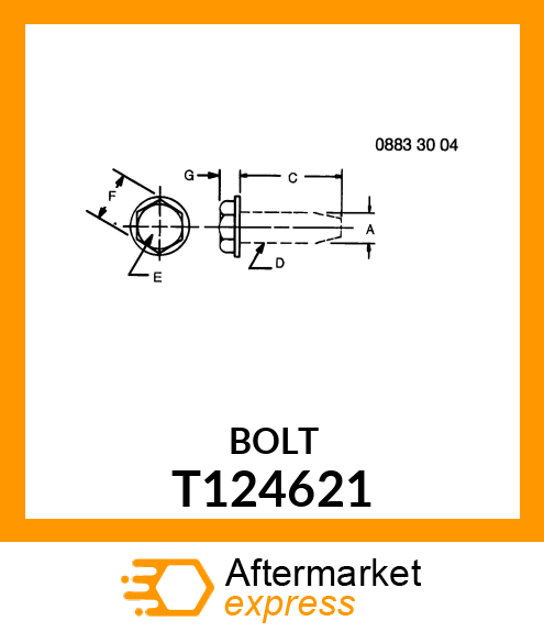 SCREW, HX FL THRD SPECIAL T124621