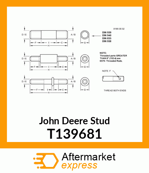 STUD, THREADED T139681