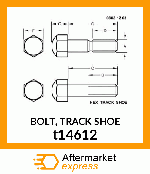 BOLT, TRACK SHOE t14612