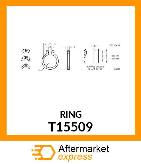 RING,SNAP RETAINING RING T15509