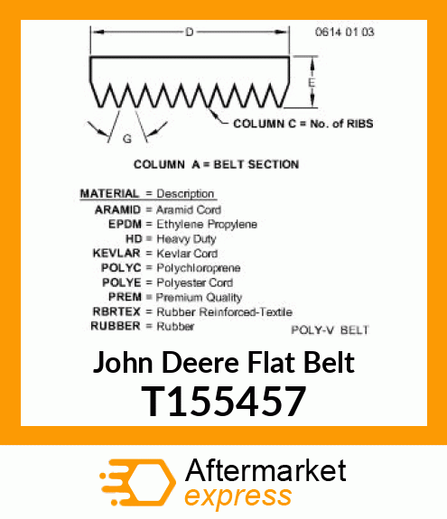 BELT, VEE T155457