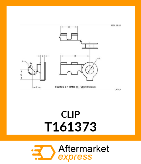 CLIP, CLEVIS, RH CLEVIS RH T161373