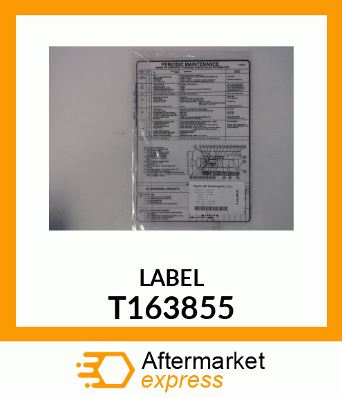 LABEL, PERIODIC MAINTENANCE ENGLISH T163855