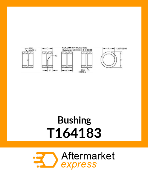 BUSHING 310S amp; 410 BOOM SWING FRAM T164183