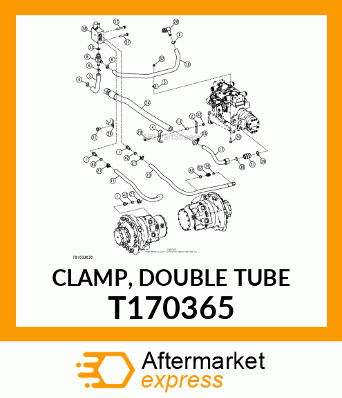 CLAMP, DOUBLE TUBE T170365