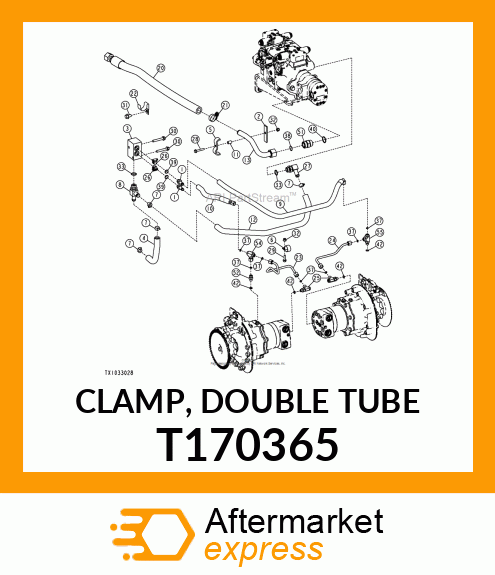 CLAMP, DOUBLE TUBE T170365