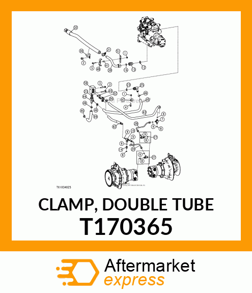 CLAMP, DOUBLE TUBE T170365