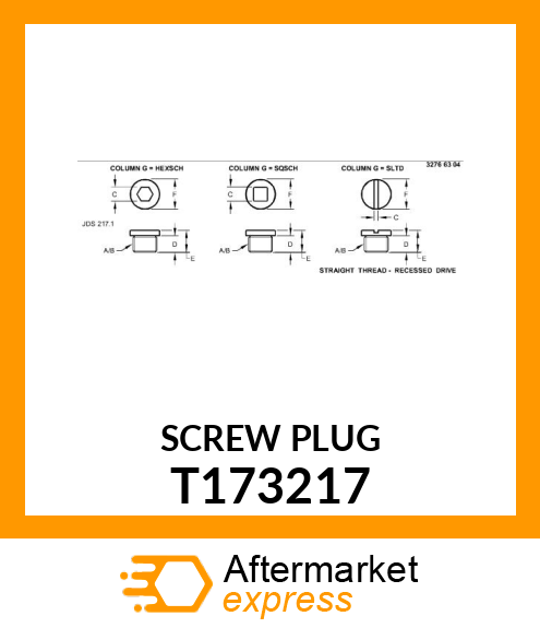 SCREW PLUG T173217