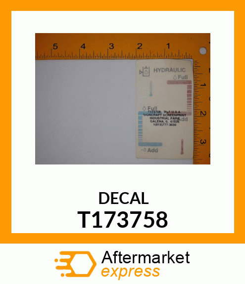 HYDRAULIC SITE LABEL T173758