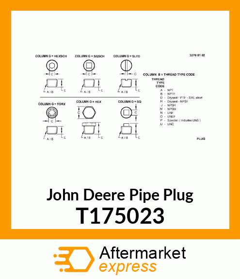 PLUG, PIPE T175023