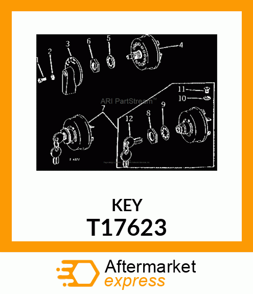 KEY ,DIESEL STARTER SWITCH T17623