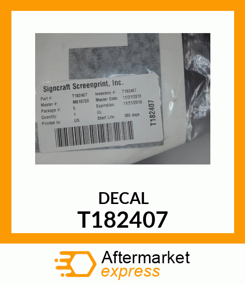 LABEL, DEERE T182407