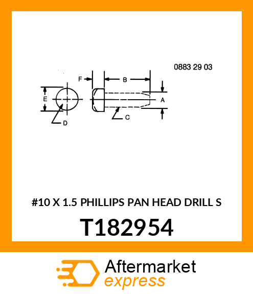 #10 X 1.5 PHILLIPS PAN HEAD DRILL S T182954