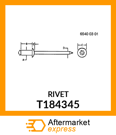 RIVET, BLIND LARGE SECONDARY HEAD T184345