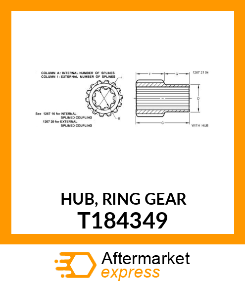 HUB, RING GEAR T184349