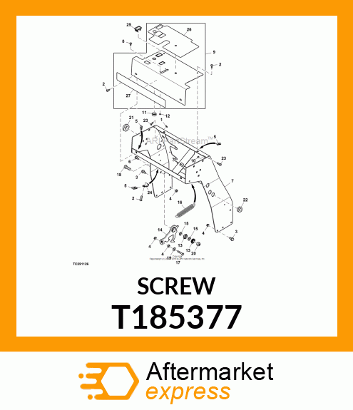 SCREW CAP SCREW, AND NUT T185377