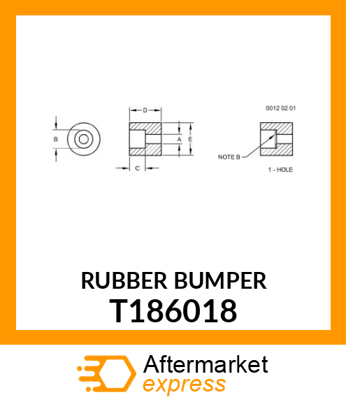 BUMPER, RUBBER BUMPER T186018