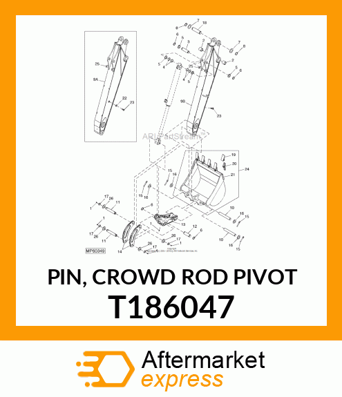 PIN, CROWD ROD PIVOT T186047