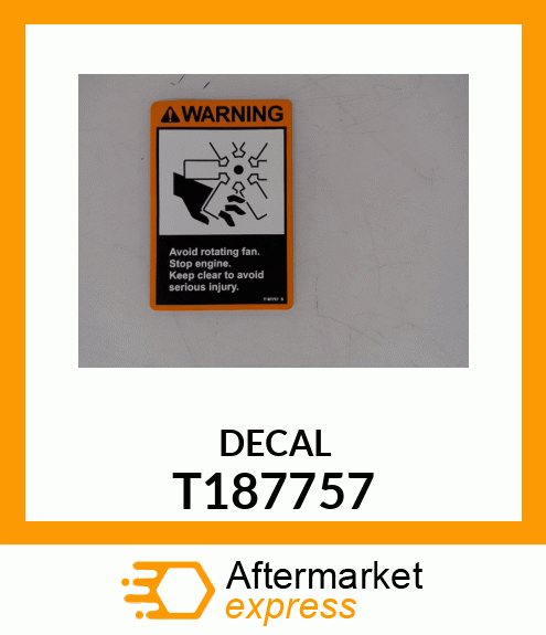 LABEL, WARNING, FAN LABEL, WARNING T187757