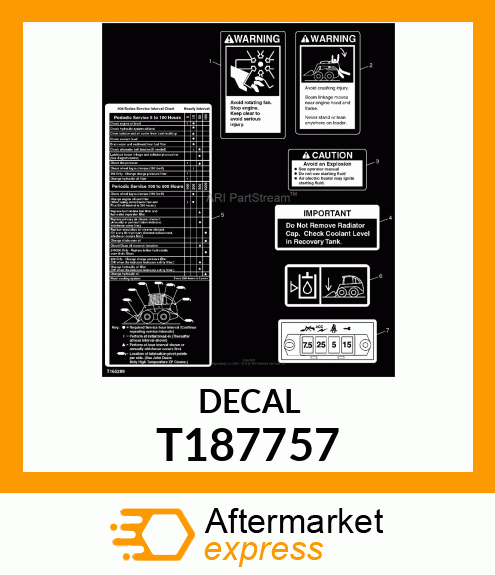 LABEL, WARNING, FAN LABEL, WARNING T187757